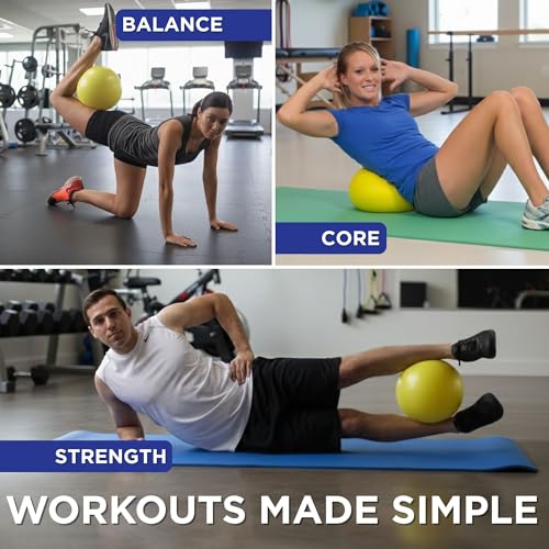 THERABAND Mini Ball, 9-Inch Pilates & Yoga Exercise Ball, Small Inflatable Core Ball for Stability, Balance, Rehab, Physical Therapy & At-Home Workouts, Soft Non-Slip Surface, Standard Version - style: Original