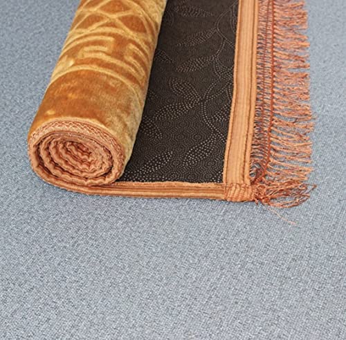 Muslim Prayer mat 2021, Very Soft Islam Sajadah Rug 80x120, Thick Mat (Gold) - color: Gold