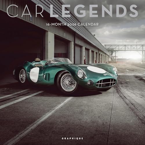 Graphique 2026 Car Legends Wall Calendar | 12” x 12” | Thick Paper | Home & Office Organizer | Large Monthly Grid | 3 Languages & Marked Holidays | 4 Month Preview Page for 2027 - color: Car Legends