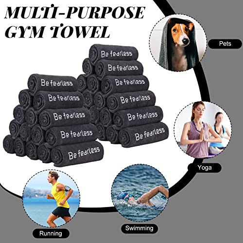 Newwiee 1 Pc Microfiber Gym Towel for Exercise Fitness 32 x 16 Inch Soft Quick-Drying Sweat Absorbent Yoga Towel for Women Men Be Fearless Sport Towels for Cycling, Swimming, Workout, Camping