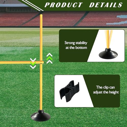 TNZMART 4.9 FT Agility Poles Adjustable Hurdles for Soccer Football Speed Training Equipment Track and Field - style: 3 groups