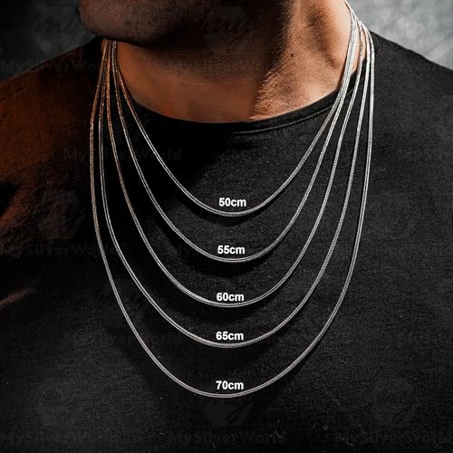 925 Sterling Silver Felak Nas Ayatul Kursi Al-Inshirah Verses Men's Necklace - size: 50cm