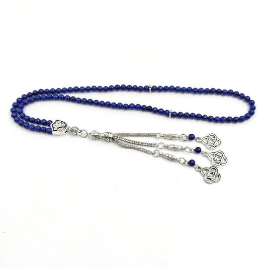 ALBASHAN Tasbih 99 Natural lapis lazuli stone Turkey tassel Muslim prayer beads Misbaha Islam Rosary Islamic gift