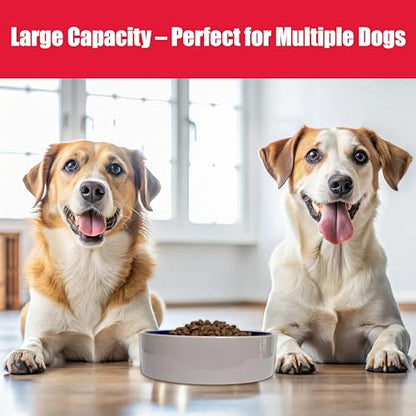 SPOT Standard Crock Dish - Heavy Duty, Non-Slip, Round Ceramic Food/Water Bowl for Pets, Ideal for Medium to Large Dogs or Multiple Animals, Dishwasher Safe - 9.5 in, 8 Cups, (64 Oz) - size: 9.5"