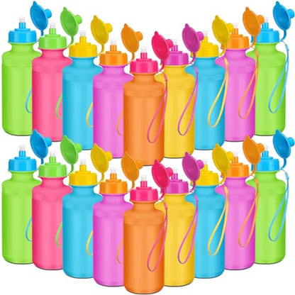 Zubebe 36 Pcs Sports Water Bottles Bulk Squeeze Reusable Bpa-free Plastic Water Bottles End of the Year Gifts Summer Gifts for Students School Travel Hiking Cycling Event Team Gift - color: Rainbow Color