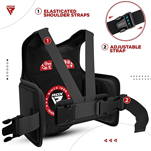 RDX Boxing Body Protector, MMA Kickboxing Muay Thai Boxing Chest Guard, Sparring Training Heavy Punching, Kara Adjustable Strike Shield, Martial Arts Upper Body Ribs Protection Pad, Taekwondo Vest - size: Small-Medium