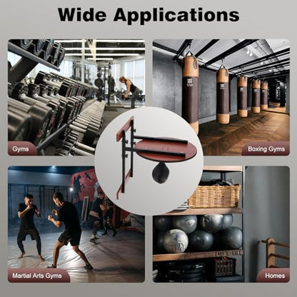 Speed Bag Platform Kit, Wall-Mounted Speed Bag Stand, 5 Gears Adjustable Height Punching Practice with 360° Rotatable Ball for Boxing Gym Training, Home, Garage, Living Room