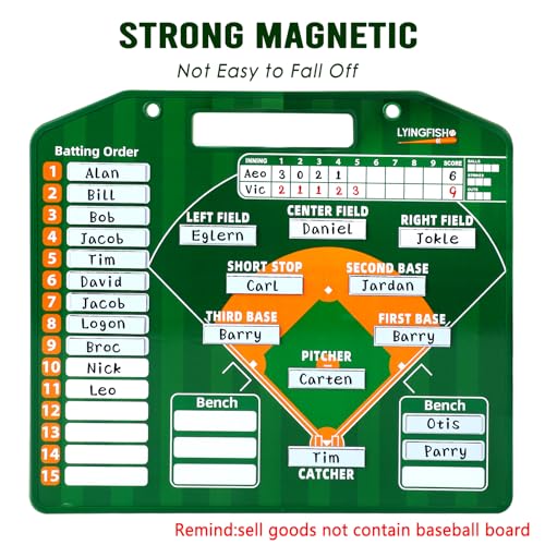 Baseball Lineup Magnets, 40Pcs 0.45 x 1.95 Inch Strong Magnetism Magnetic Baseball Lineup Board Reusable Magnets for Baseball Lineup Board Free Movement Softball Magnetic Lineup Board for Dugout