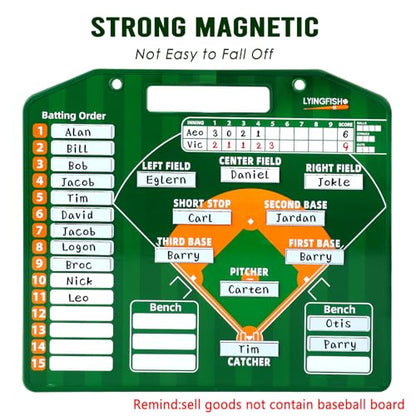 Baseball Lineup Magnets, 40Pcs 0.45 x 1.95 Inch Strong Magnetism Magnetic Baseball Lineup Board Reusable Magnets for Baseball Lineup Board Free Movement Softball Magnetic Lineup Board for Dugout