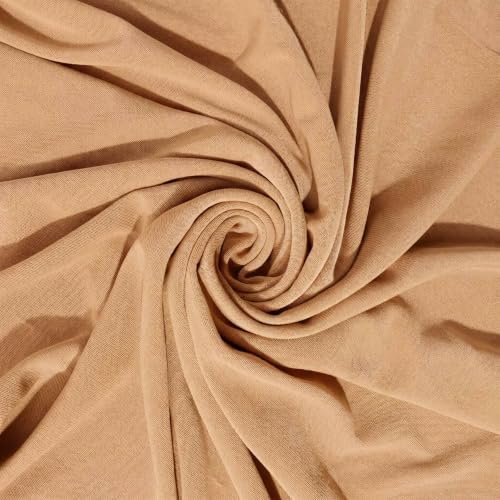 Instant Hijab Ready To Wear Hijab Scarf for Women Soft Long Muslim Jersey Hijabs Head Scarf for Prayer Abaya - color: Camel