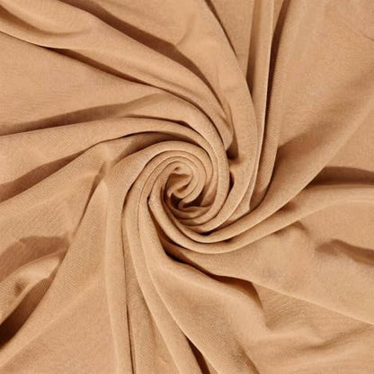 Instant Hijab Ready To Wear Hijab Scarf for Women Soft Long Muslim Jersey Hijabs Head Scarf for Prayer Abaya - color: Camel