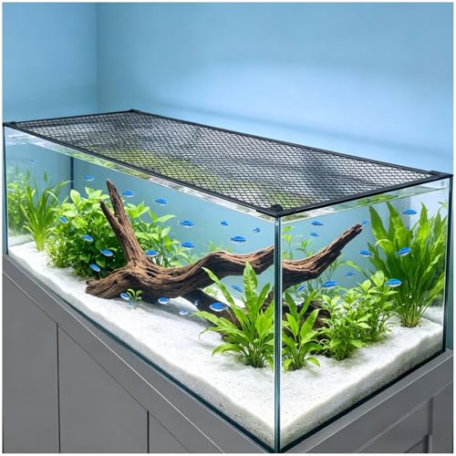 Fish Tank Lid Mesh Screen Netting, Mesh to Protect Jumping Out of Fish Tank, Adjustable Size for Aquarium Screen Top Cover - size: 70x40cm/27.56x15.75"