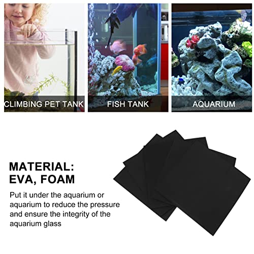 5pcs Aquarium Insulated Pad Non- Shockproof Fish Tank Mat Easy to Cut Provides Warmth and Comfort for Fish Compression-Resistant Black