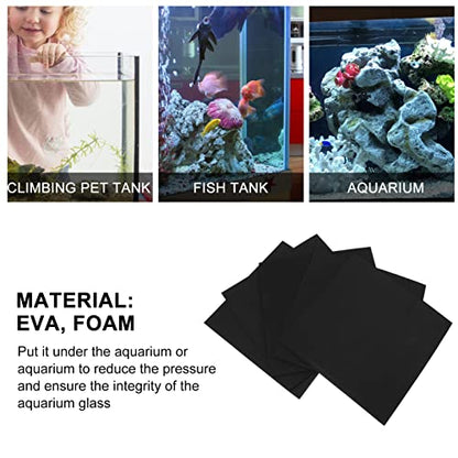 5pcs Aquarium Insulated Pad Non- Shockproof Fish Tank Mat Easy to Cut Provides Warmth and Comfort for Fish Compression-Resistant Black
