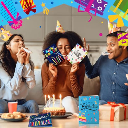AmazingSpark 4 Set Birthday Gift Card Booklet Cardboard Mini Birthday Money Holder Book for Cash Multiple Money Gift Booklet Party Favor Surprise Card Sleeve Book for Teacher Employee Appreciation - style: Birthday