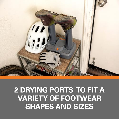 DryGuy Footwear Dryer – No-Heat, Fan-Driven Shoe Dryer for Hiking, Cleats, and Dress Shoes | Gentle Airflow | Compact, Quiet Design with 2 Universal Drying Ports and 6-Foot Power Cord
