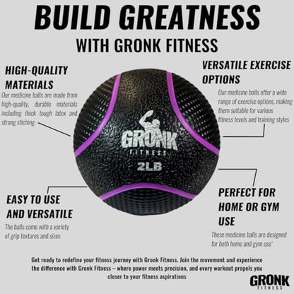 Gronk Fitness Premium Medicine Ball | Non-Slip Weighted Medicine Ball | Great Wall Ball for Full Body Workouts | Perfect for Strength & Conditioning Exercises - size: 4