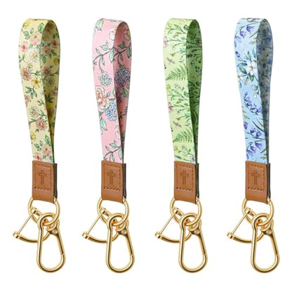 4 NFC Daily Bible Verse Keychain Wristlet, Bible Study Supplies, Bible Accessories, Bible Party, Daily Prayer Gifts - color: Flower Christian Set