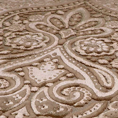 Modefa Luxury Velvet Plush Muslim Prayer Rug - Paisley (Golden Beige) - color: Golden Beige