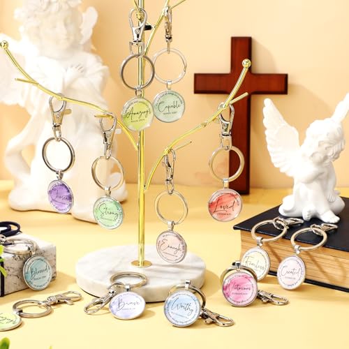 Equsion 24 Pcs Christian Gifts Mini Bible Keychains Bulk,Watercolor - color: Watercolor