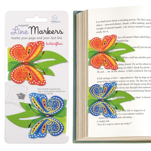 Thinking Gifts Magnetic Linemarker Bookmark for Easy Tracking - Butterfly - color: Butterfly