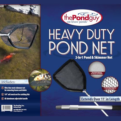 The Pond Guy Heavy Duty Telescopic Fish & Utility Net Combo | Adjustable aluminum pole and mesh netting are ideal for water garden maintenance and fishing equipment needs