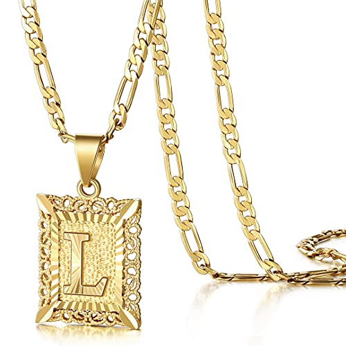 KissYan Initial Necklaces for Women Men - color: 1-Gold, style: L