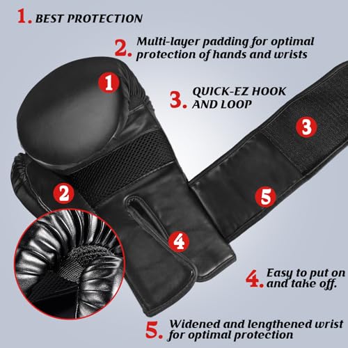 Boxing Gloves for Men Women, Training Sparring Boxing Gloves, Heavy Punching Bag Workout Gloves for Boxing Kickboxing Muay Thai Mixed Martial Arts MMA Training - color: Black(2pack)