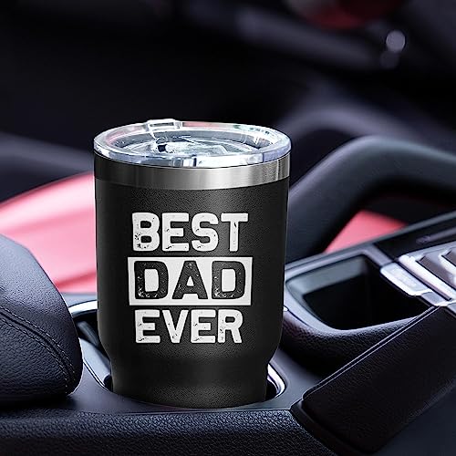 Dad Gifts for Men BEST DAD EVER Tumbler 30 Oz Stainless Steel Insulated Cup Tumbler Coffee Mug with Lid and Straw Mens Father's Day, Christmas and Birthday Gifts Idea - color: DAD-Best-01