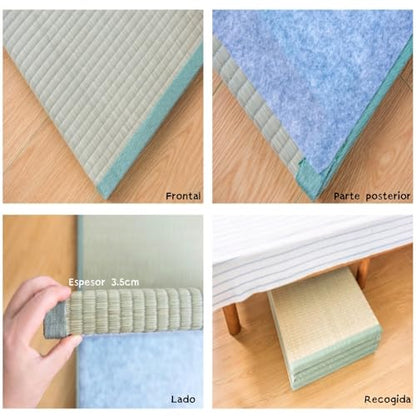 Tatami Floor Mat,Beneficial for Shoulders and Back Natural Grass,Foldable Japanese Tatami Mat,Suitable for Sleeping Meditation Yoga and Zen Practices Tatami Mattress(Size:75x200x3.5cm) - size: 75x200x3.5cm