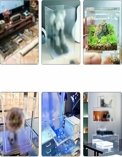 Thickness 3mm Storage Tray, Creative Photography Tray Acrylic Display Cabinet, Transparent Shallow Water Tank Cosmetics Advertising Shooting Props - size: 20x15x10cm