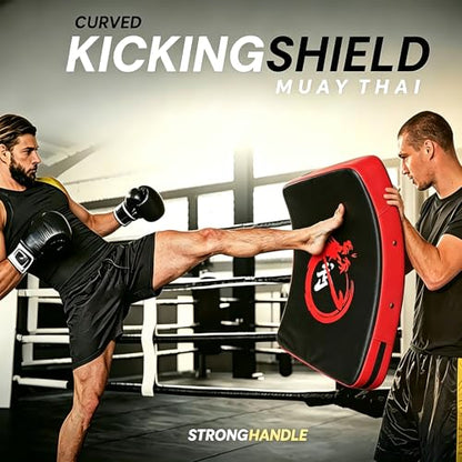 Muay Thai Kick Pad, 1 Pad Only, 24In & 15In Strike Shield, Kickboxing Boxing Training Target Pad for Martial Arts, Single Pad Only - color: Red 2, size: 24" x 16" (Large)