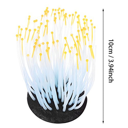 TOPINCN Luminous Aquarium Artificial Water Grass Plants, Plant Ornament Silicone Aquarium Landscape Decoration Fake Plastic Water Grass Plant Decorations with Suction Cup (#1)