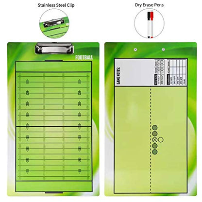 BETTERLINE Football Coaching Board Double Sided Dry Erase Clipboard Sports | American Coaches 2 Erasable Pens Sports Strategy Tool Dry Erase Coaching Board Team Practice Essential Sports Tool
