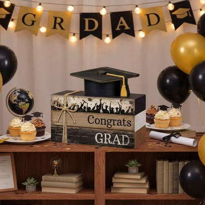 4 Pcs Graduation Table Decorations Graduation Tiered Tray Decorations Class of 2026 Wooden Decorative Books Block Centerpiece Farmhouse Congrats Grad Sign Gifts for Home Shelf Office - style: Car