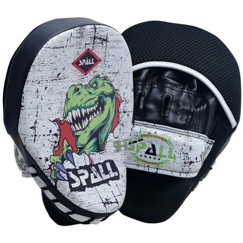 Curved Boxing Pads - Boxing Mitts and Punch Pads, Muay Thai MMA Focus Boxing Mitts Suitable for Boxing, Kickboxing, Karate, and Martial Arts - color: Dino-White