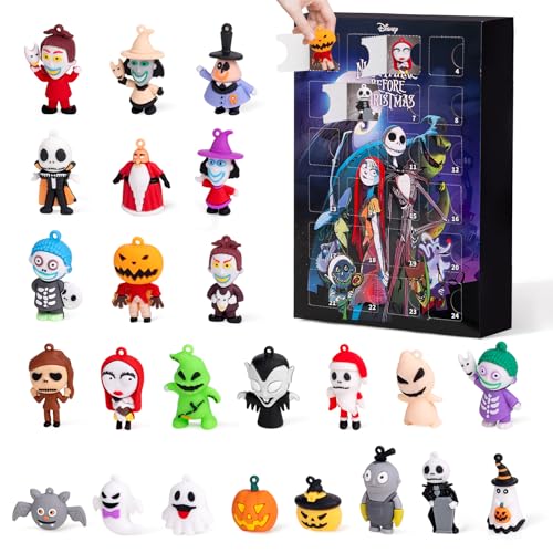Nightmare Be Christmas Advent Calendar,Halloween Advent Calendar 2026,with 24 Collectible for Kids Adult Boys Girls,Halloween Calendar Countdown Box Halloween Gifts - color: black