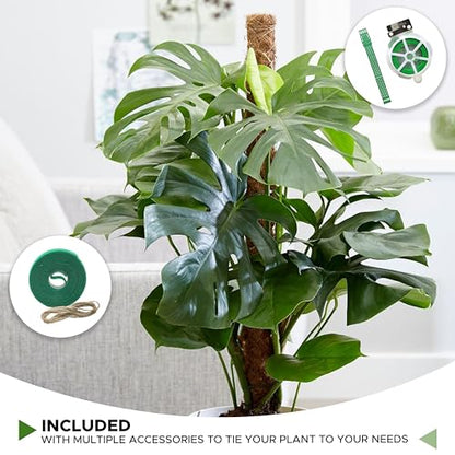 EcoNour 26.5" (2 Pack -16") Stackable Moss Pole for Monstera Plant Support | Moss Pole Sticks for Indoor Plants | Bamboo Plant Stakes,Climbing,Potted,Pothos| Philodendron & Creepers with Tie Accessory - size: 16 Inches - (2 PCS)