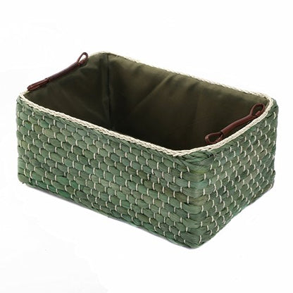 Basket Woven Maize Storage Bins for Drawers, Kingwillow(Green,Large) - size: Large