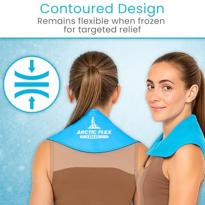 Arctic Flex Neck Ice Pack - Cold Compress Shoulder Therapy Wrap - Cool Reusable Medical Freezer Gel Pad for Swelling, Injuries, Headache, Cooler (X-Large (1 Pack)) - size: Extra Large