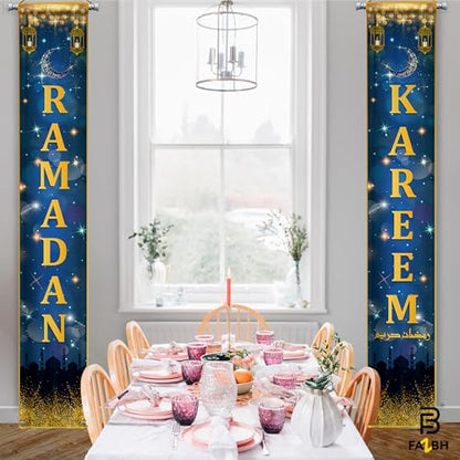 XtraLarge, Ramadan Banner for Ramadan Decorations for Home - 72x12 Inch | Ramdan Door Banner, Ramdan Mubarak Banner | Ramzan Decorations Door Sign