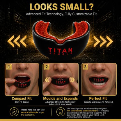 Mouth Guard Boxing, Dual-Layer Boil & Bite Mouthguard, Adult | Premium Dual-Layer | Case Included | Adult & Youth Custom-Fit Mouthpiece | Football, MMA, Hockey, Lacrosse, BJJ, Basketball - color: Red, size: Adult Age 11+