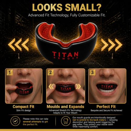 Mouth Guard Boxing, Dual-Layer Boil & Bite Mouthguard, Adult | Premium Dual-Layer | Case Included | Adult & Youth Custom-Fit Mouthpiece | Football, MMA, Hockey, Lacrosse, BJJ, Basketball - color: Red, size: Junior Under 11