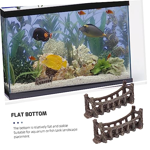 ORFOFE 2pcs Quality Resin Fish Tank Decoration Bridge for Fairy Garden and Aquarium