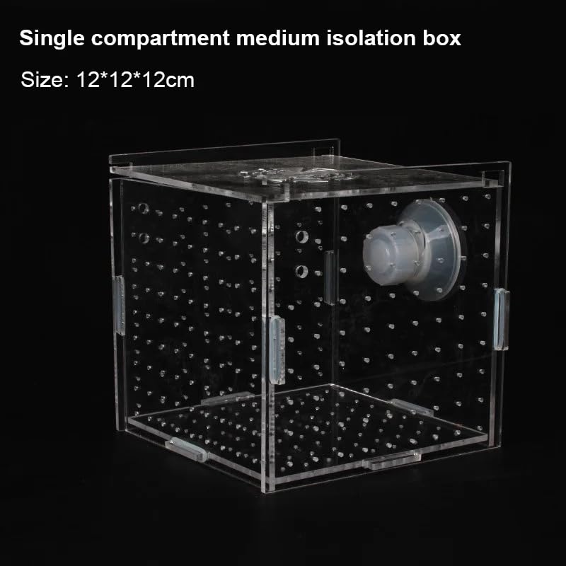 HEPBAK 1pcs Fish Tank Transparent Aquarium Single Double Multi Grid Isolation Box Small Fry Incubator Breeding Box Aquatic Pet Supplies (Color: 6x6x6cm)