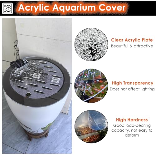 Customizable Acrylic Fish Tank Cover - Anti-Jump Flip-Top Lid, Cat-Proof Design, Airflow Vent, Ideal for Aquariums, Pet Owners & Fish Enthusiasts - size: 75cm/30in