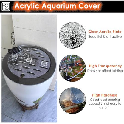 Customizable Acrylic Fish Tank Cover - Anti-Jump Flip-Top Lid, Cat-Proof Design, Airflow Vent, Ideal for Aquariums, Pet Owners & Fish Enthusiasts - size: 75cm/30in