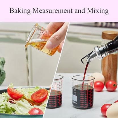 High Borosilicate Glass Measuring Cup Set-V-Shaped Spout,Includes 60ml(2OZ), 120ml(4OZ), 250ml(8OZ), 500ml(16OZ), and 1000ml (32OZ) for Kitchen or Restaurant, Easy to Read - size: 60ml/120ml/250ml/500ml/1000ml Measuring Cup Set