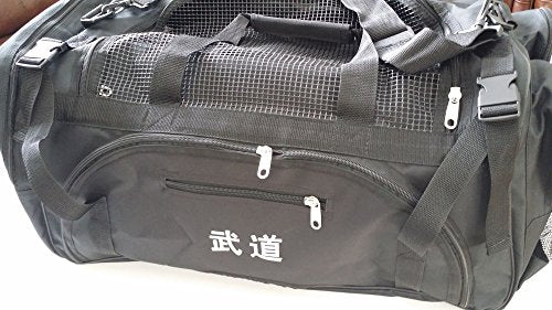 Martial Arts, Bag with Mesh Top/pocket 13"x27"x14" Boxing, MMA,Taekwondo Deluxe Equipment Bag, Black
