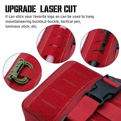 Upgrade Molle Rip Away Ifak Pouch, Tactical Small Belt First Aid Pouch Medical Utility EMT Pouch Only - color: Upgrade - Red